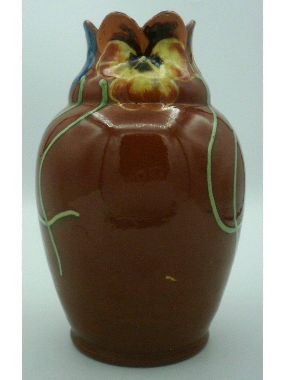 Antique Art Nouveau Vase By Paul Anna Wranitzky Jugenstil PAW Pansy Flower
